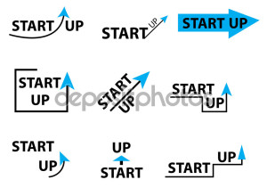 Set startup logo element, startup company logo, vector illustration